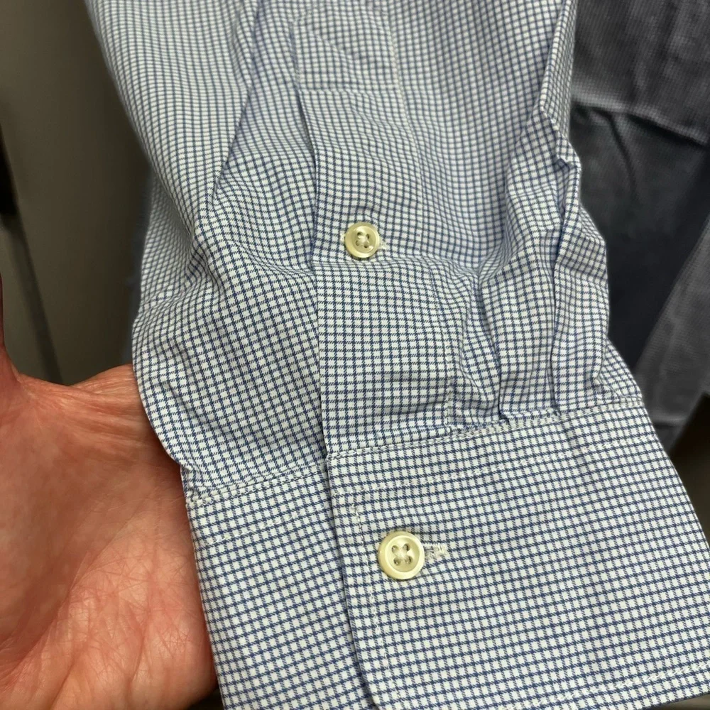 Polo Ralph Lauren Shirt Mens 18 34/35 Blue Check Button-Down Long Sleeve preppy